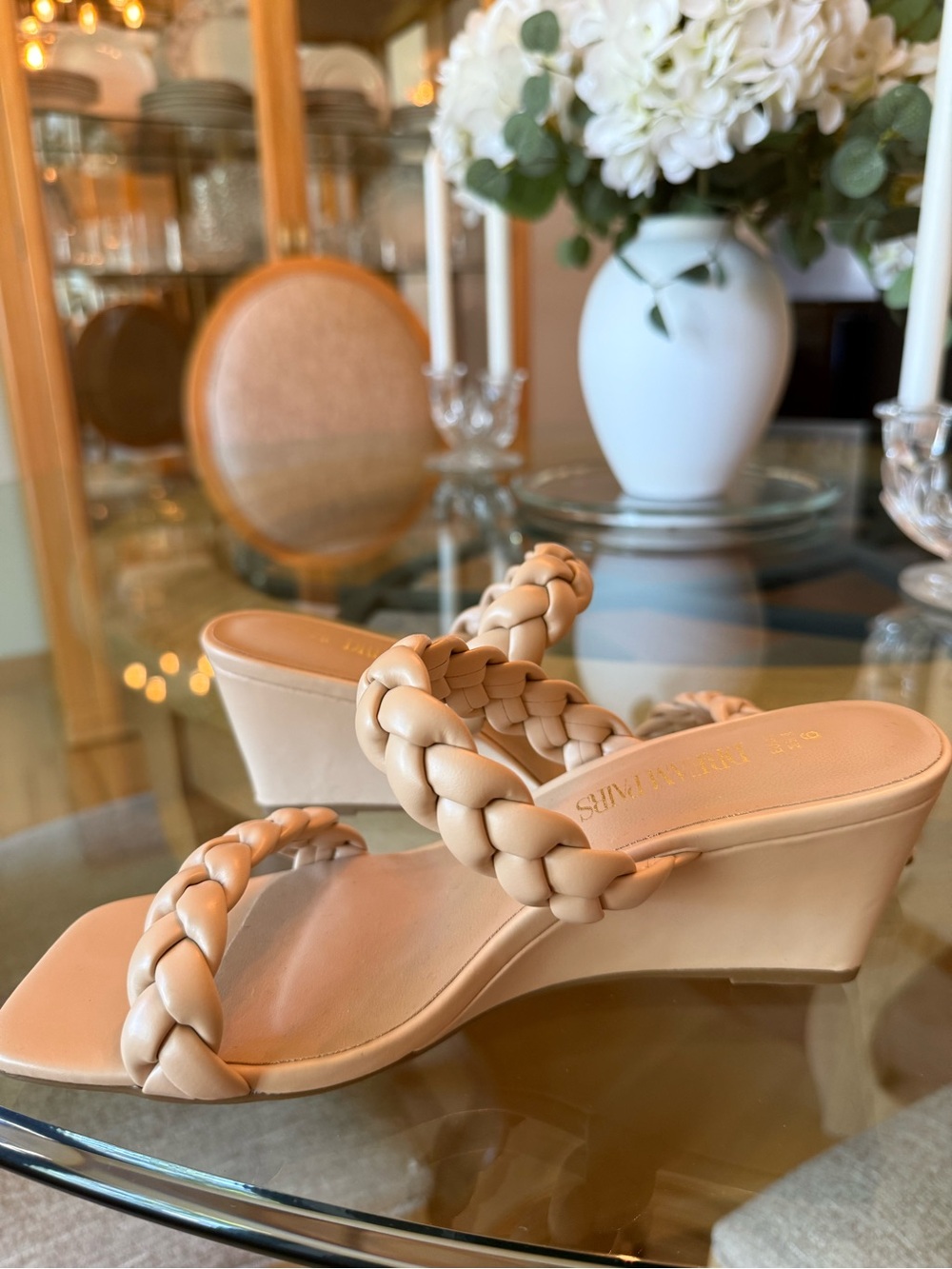 Dream Pairs Braided Double-Strap Wedges.